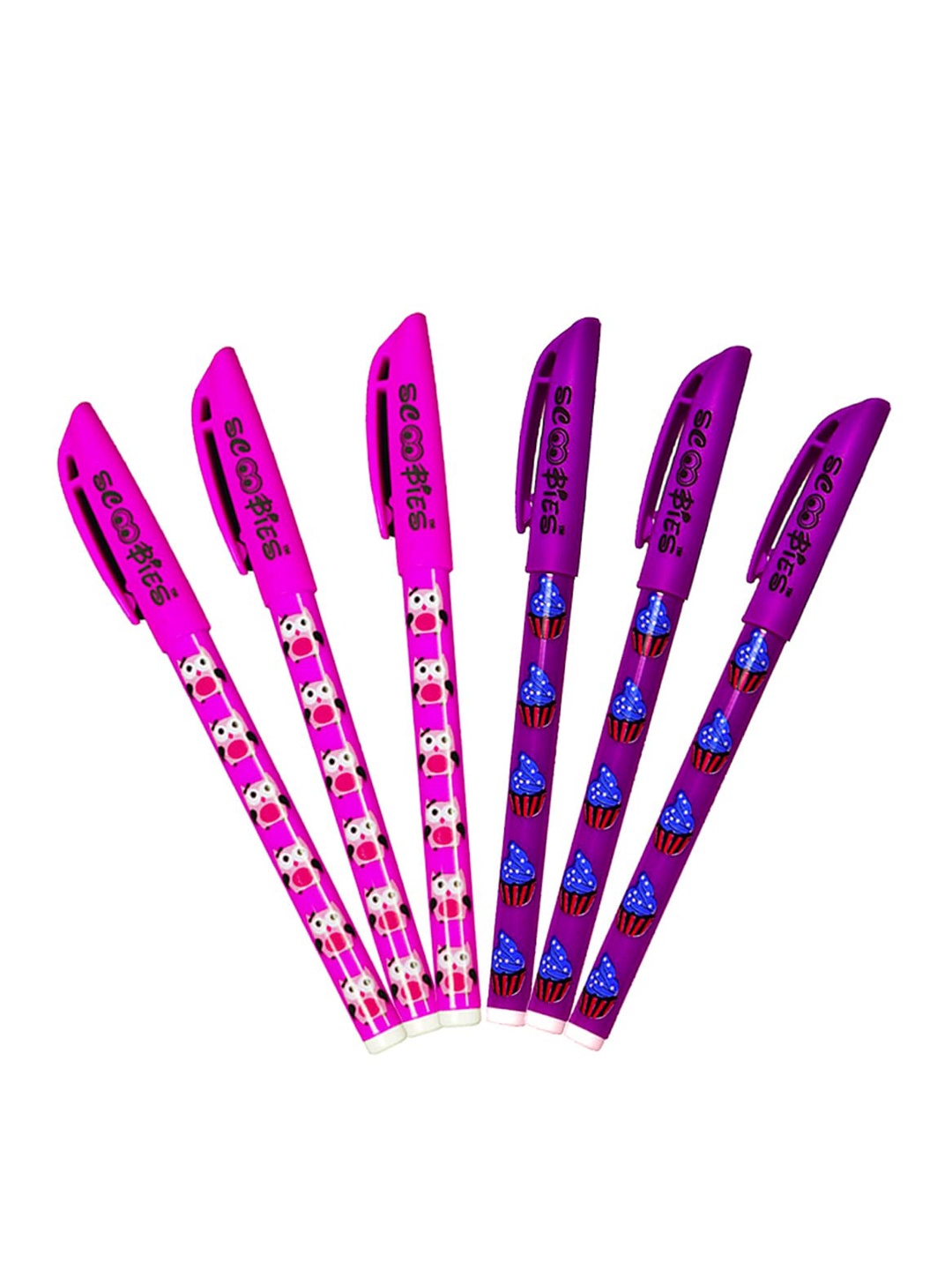 

SCOOBIES Kids Pink Set of 6 Printed Blue Pens