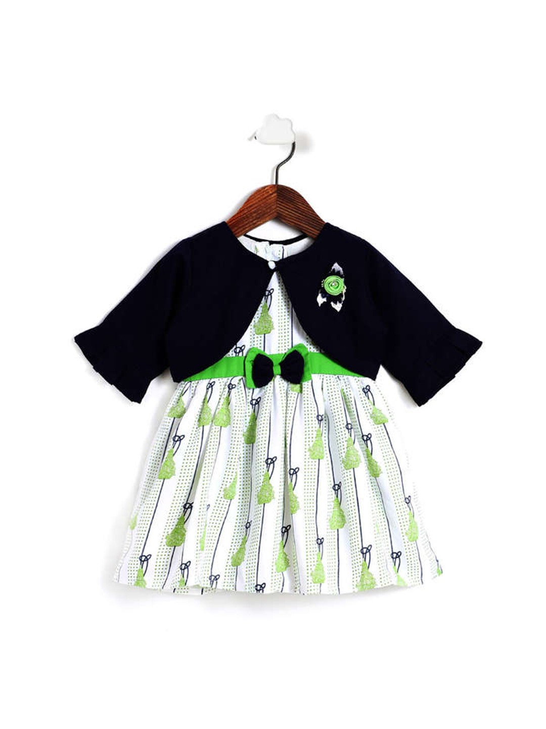 

The Magic Wand Green Floral Dress with over coat