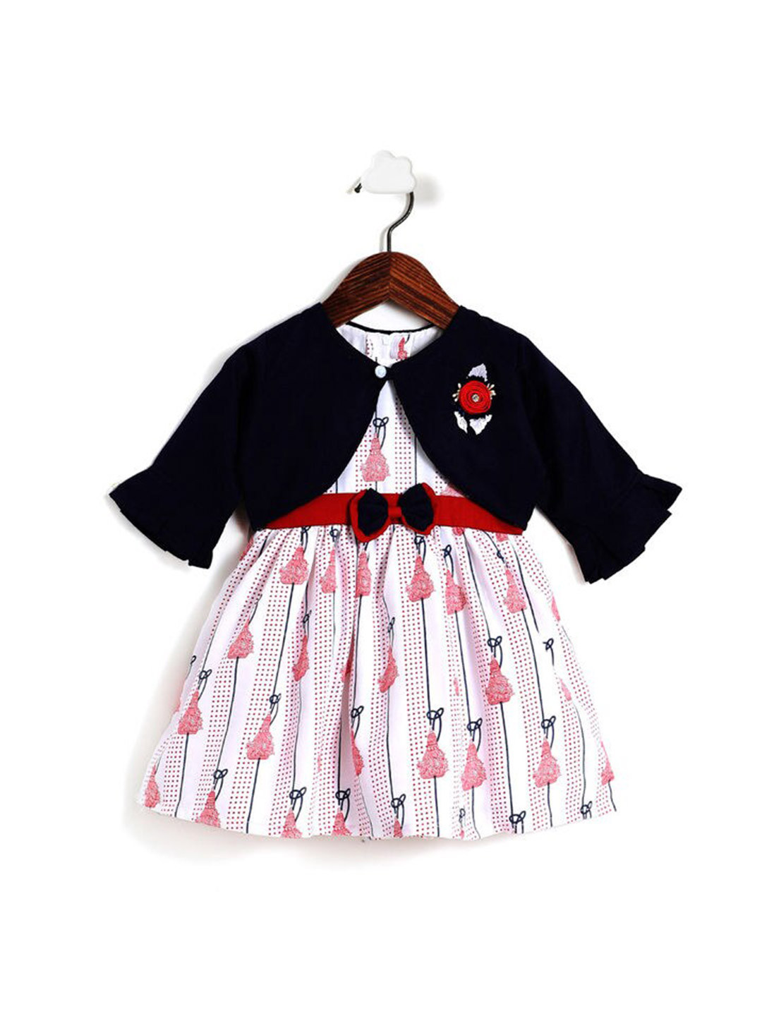 

The Magic Wand Coral & White Floral Dress