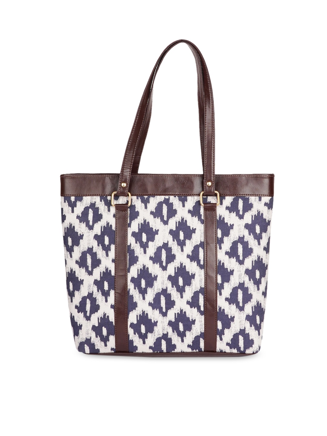 

Style SHOES Blue Printed Oversized Shopper Shoulder Bag