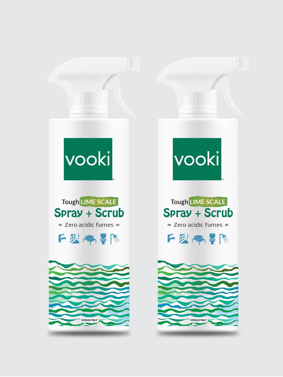 

Vooki Pack of 2 White Stain Descaler Remover, Spray & Scrub Cleaner