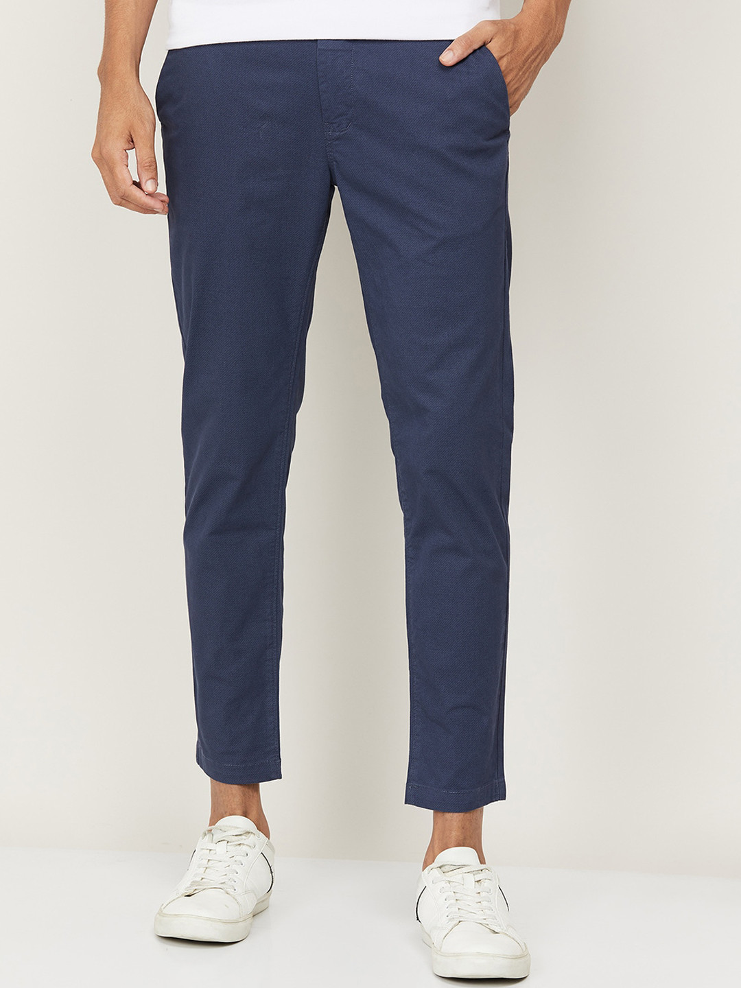 

CODE by Lifestyle Men Navy Blue Chinos Trousers
