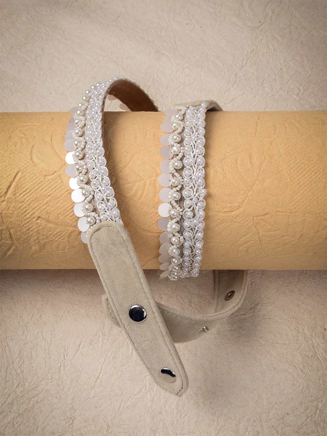 

D'oro Women White Embellished Belt