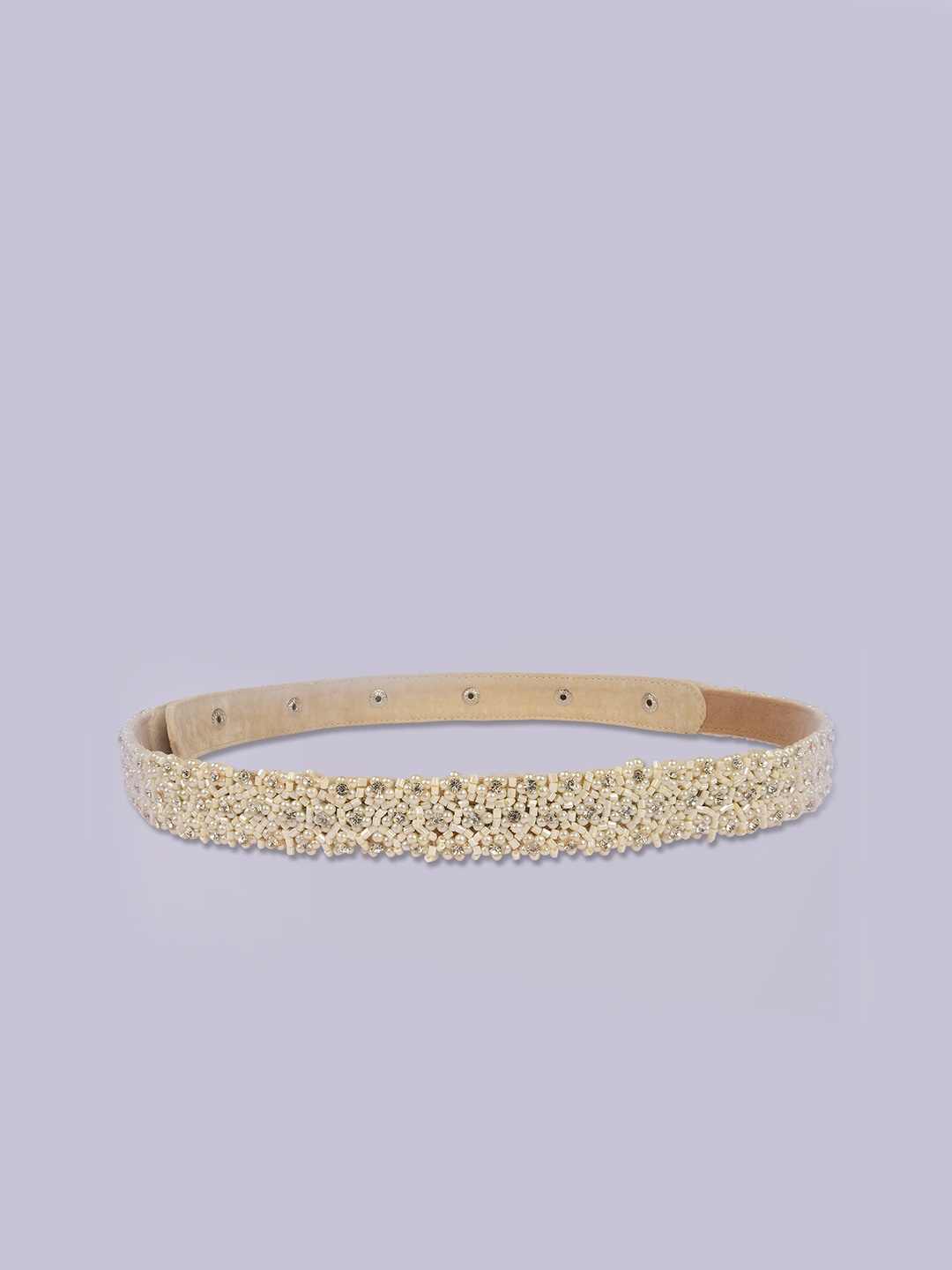 

D'oro Women Cream-Coloured Embellished Belt
