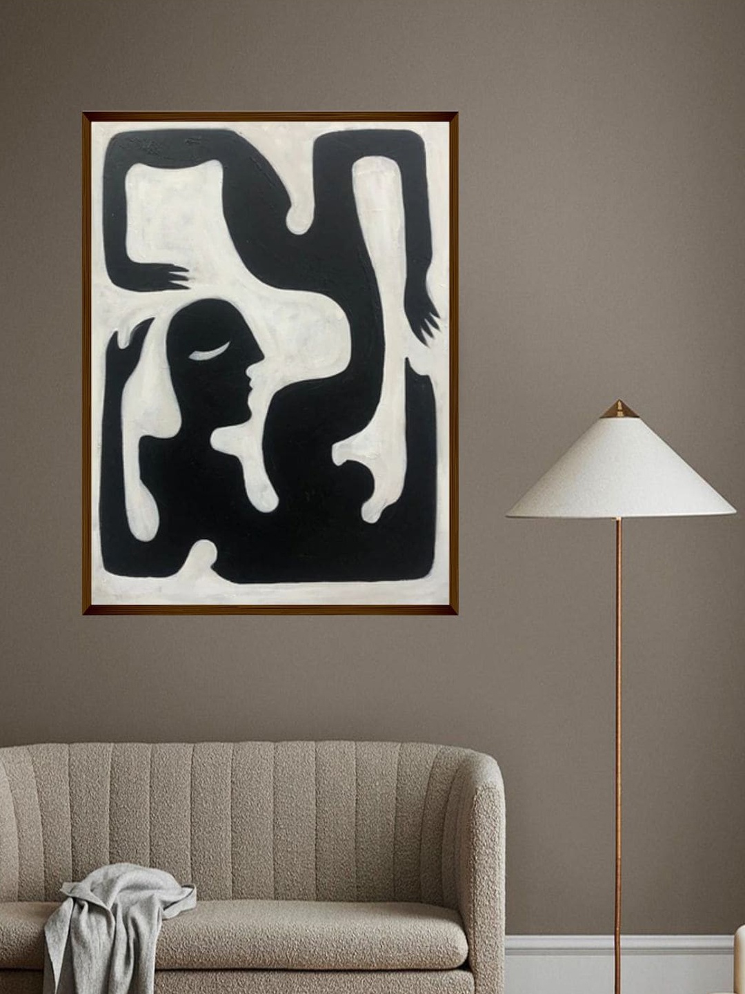 

The Art House White & Black Abstract Painting Framed Wall Art