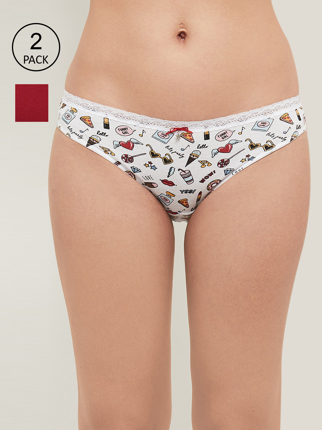 

max Women White Printed Brief SP22TNBRF103WHITE