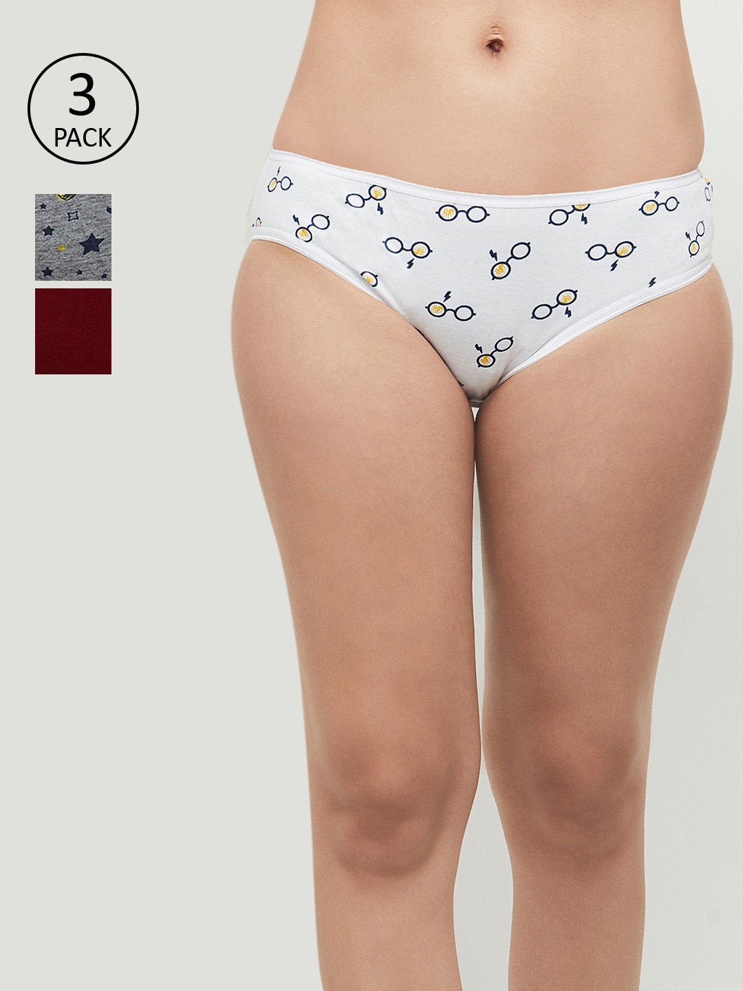 

max Women Set of 5 Printed Cotton Basic Briefs PA215PKBK04BLUSH, Multi