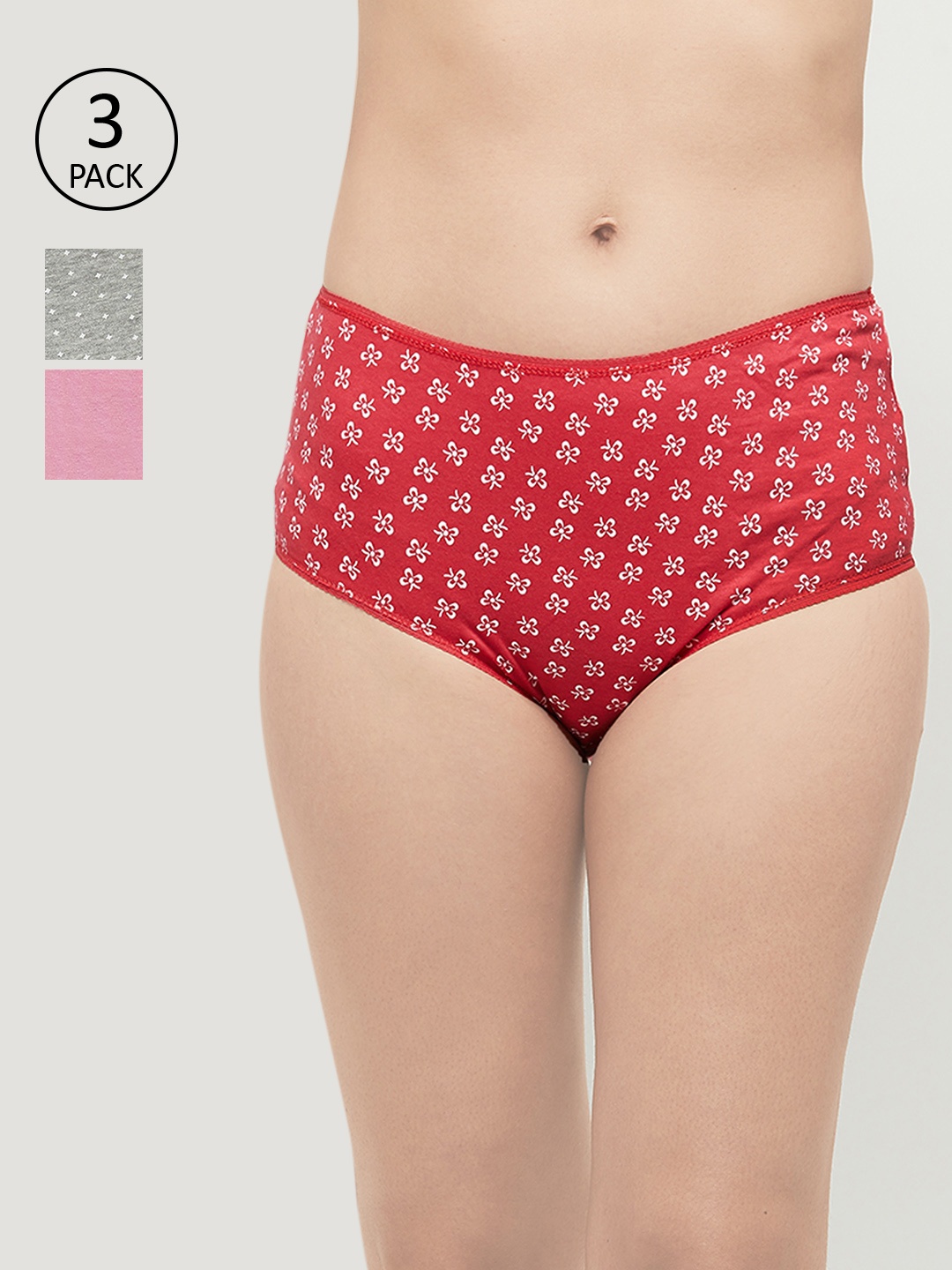 

max Women Pack of 3 Basic Briefs PA21FLB04PINK, Pink