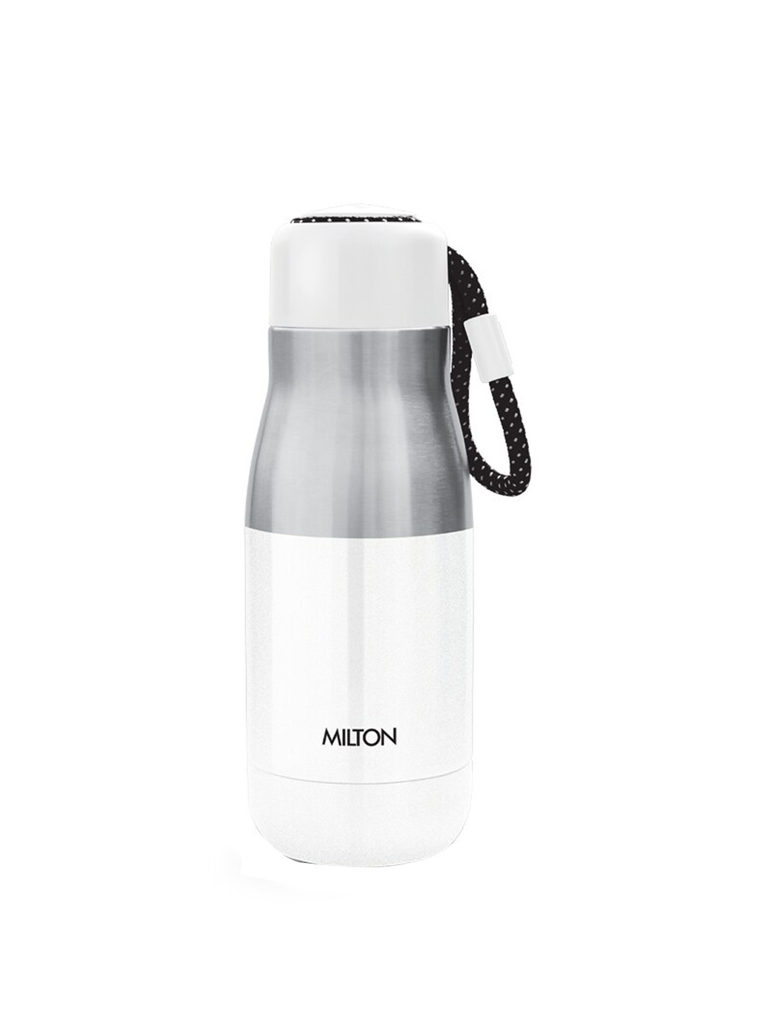 

Milton Unisex White & Silver Vacuum Flasks Thermosteel Flip Lid Water Bottle 369ml