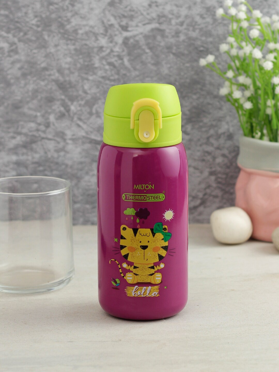 

Milton Purple & Green Printed Double Wall Vacuum Insulated Stainless Steel Water Sipper Bottle