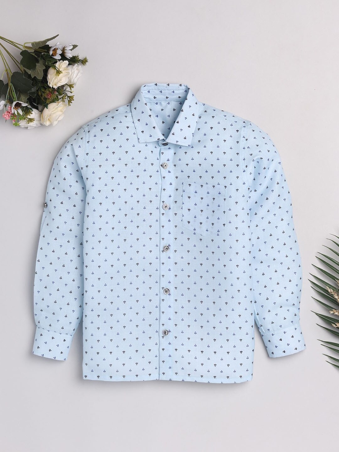

JBN Creation Boys Blue Classic Printed Casual Shirt