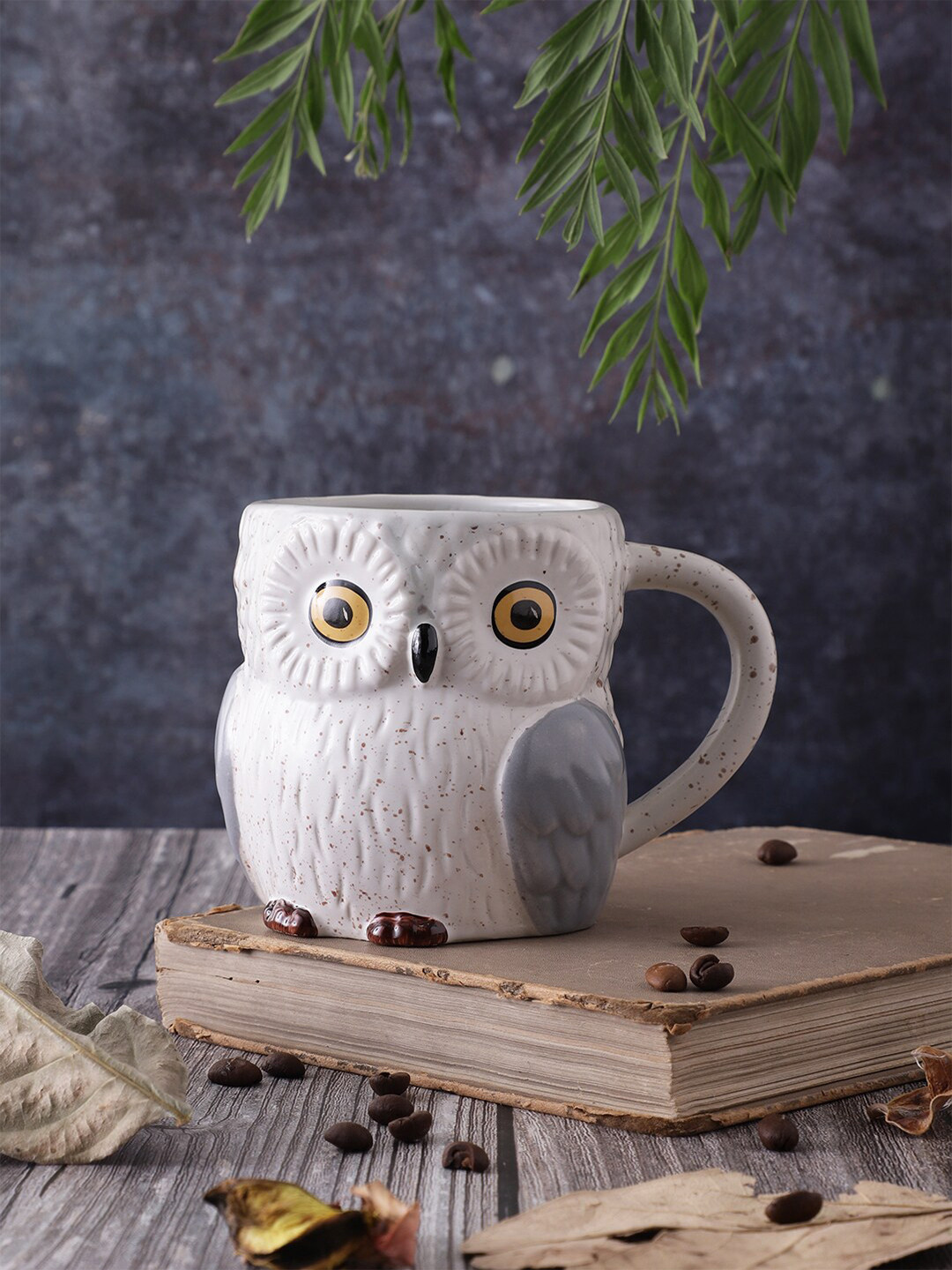 

OddCroft White & Grey Handcrafted Textured Ceramic Matte Cups
