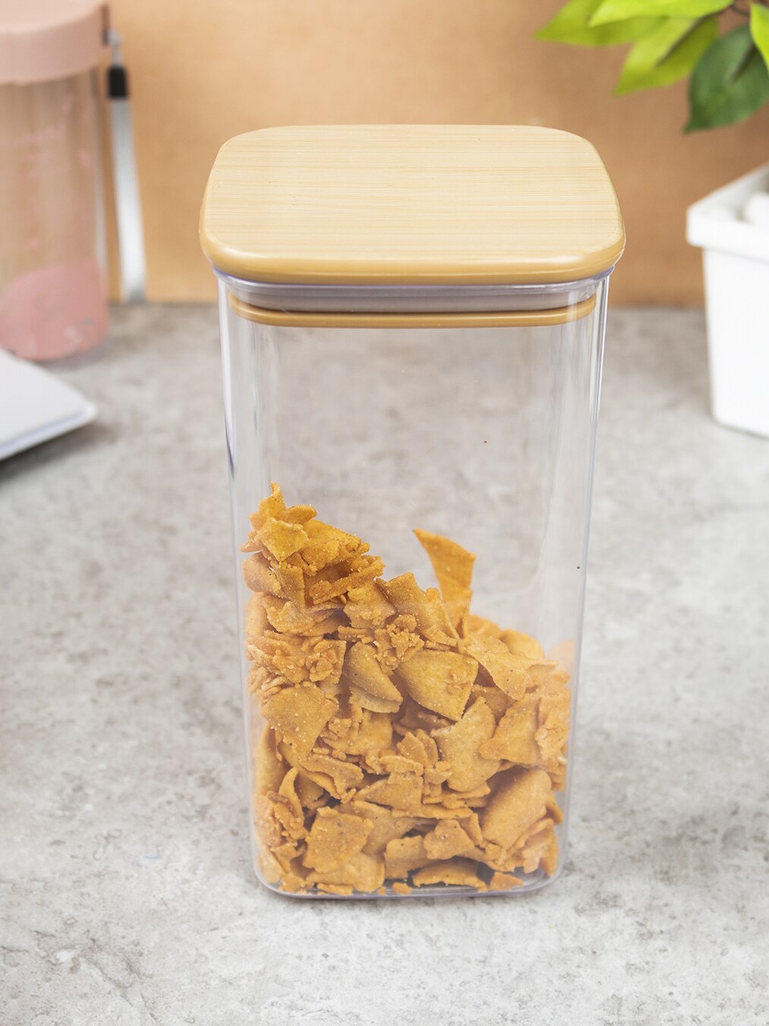 

MARKET99 Brown & Transparent Solid Food Container