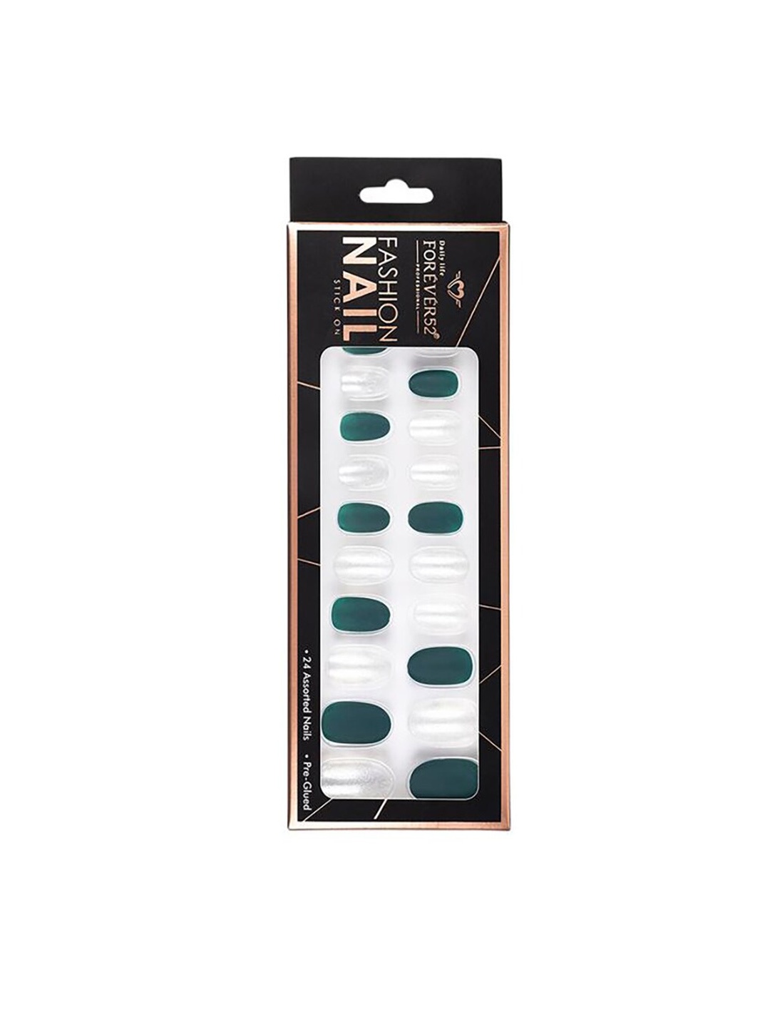 

Daily Life Forever52 24 Nail Tips Fashion Nail Stick On - IFN015, Green