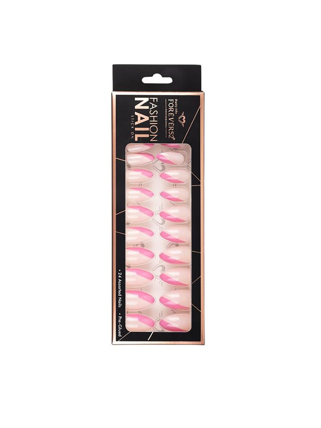 

Daily Life Forever52 24 Nail Tip Fashion Nail Stick On - IFN003, Pink