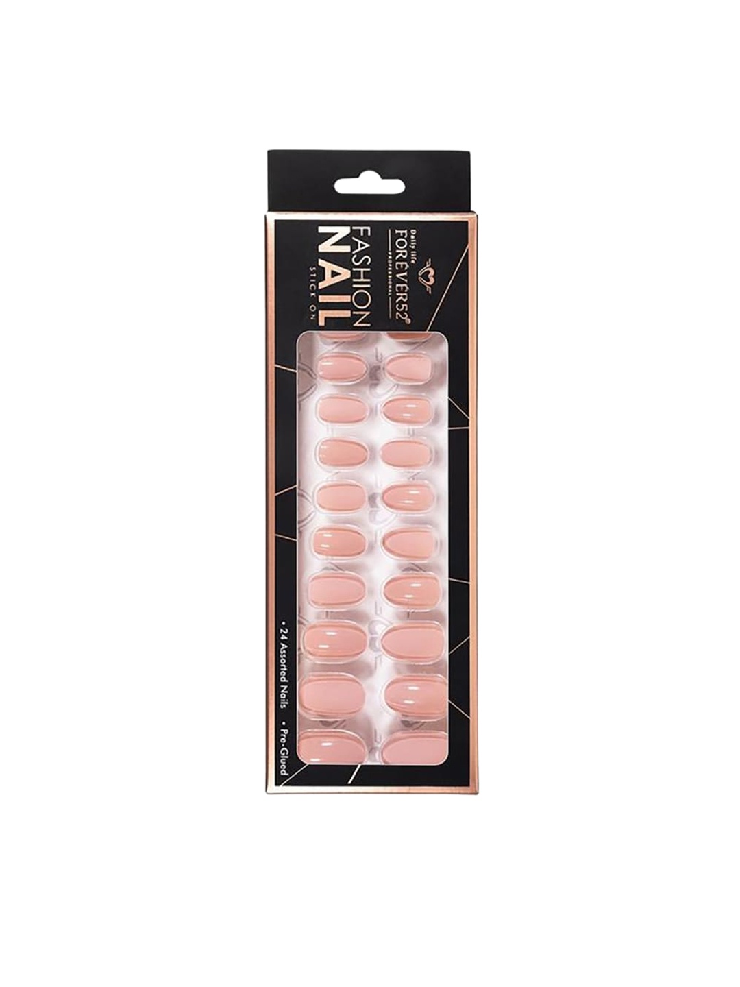

Daily Life Forever52 24 Nail Tip Fashion Nail Stick On - IFN006, Pink