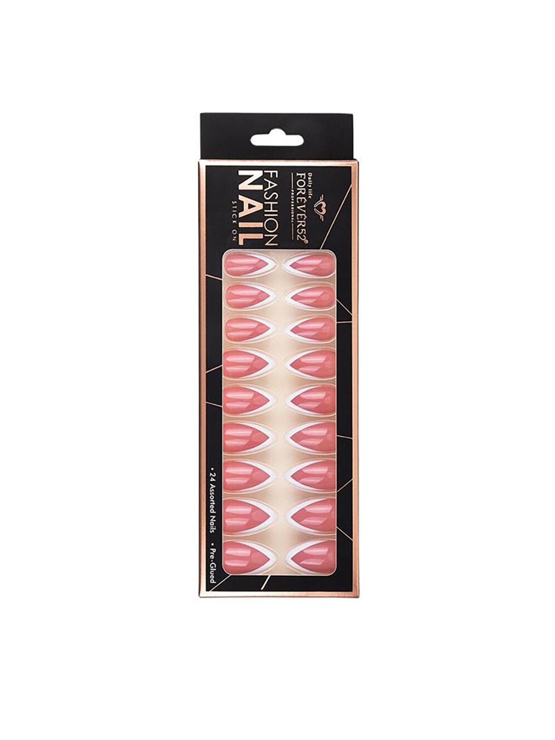 

Daily Life Forever52 24 Nail Tip Fashion Nail Stick On - IFN001, Pink