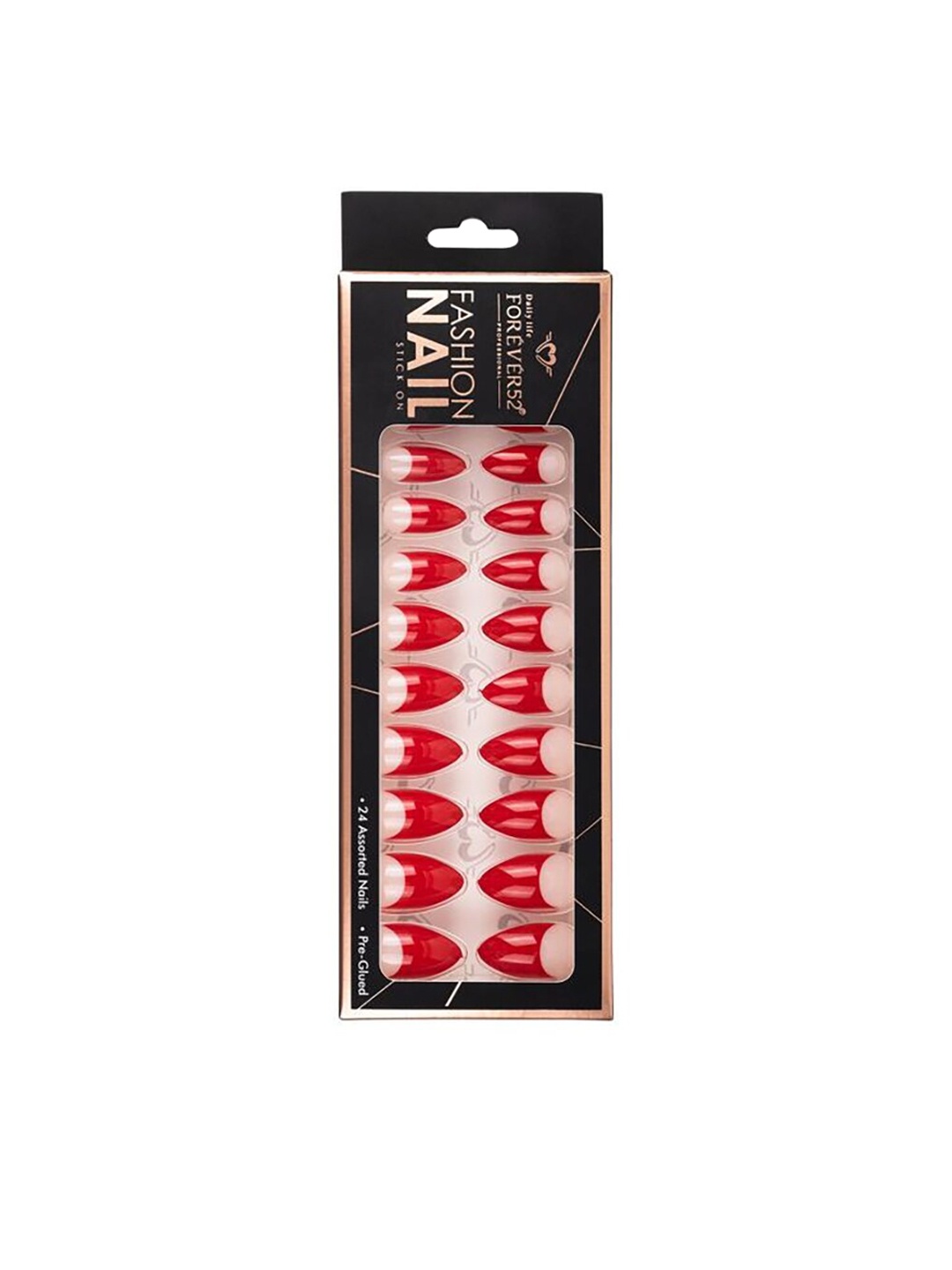 

Daily Life Forever52 24 Nail Tip Fashion Nail Stick On - IFN004, Red