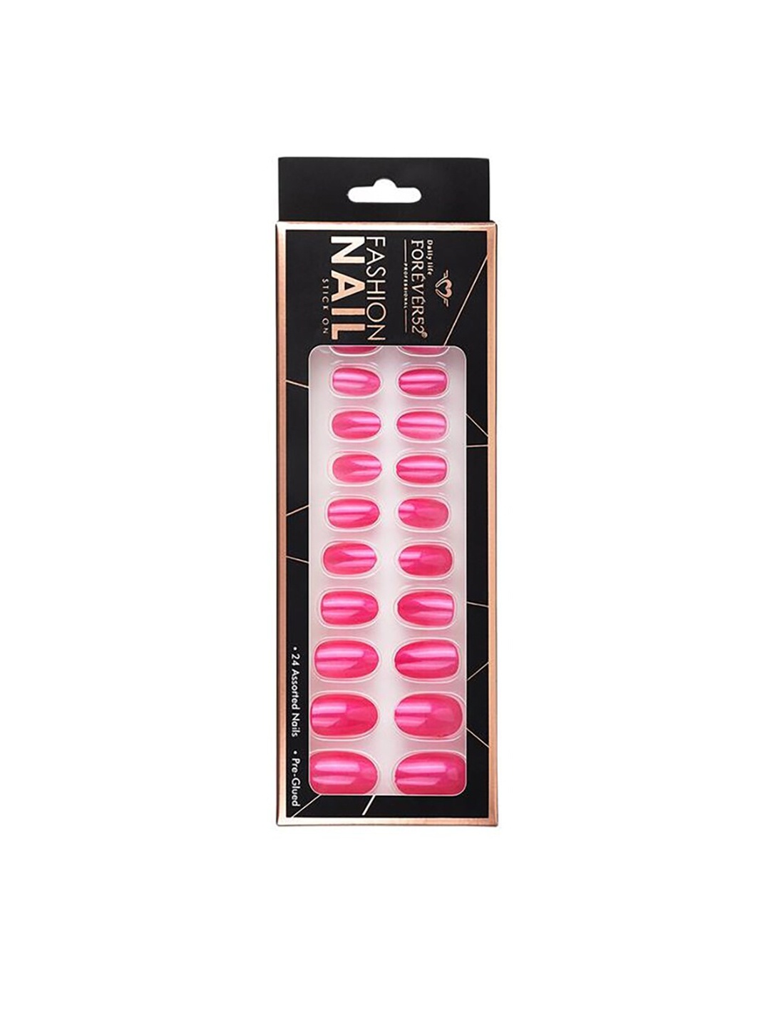 

Daily Life Forever52 24 Nail Tip Fashion Nail Stick On - IFN030, Pink