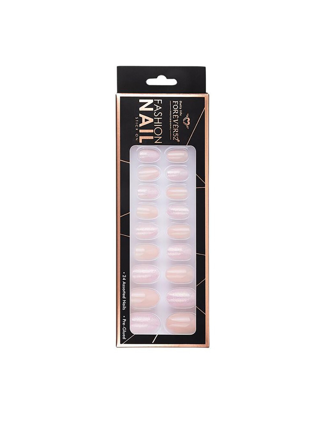 

Daily Life Forever52 24 Nail Tip Fashion Nail Stick On - IFN008, Pink