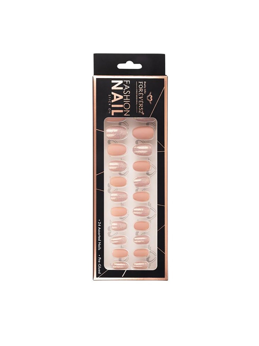 

Daily Life Forever52 24 Nail Tip Fashion Nail Stick On - IFN011, Pink