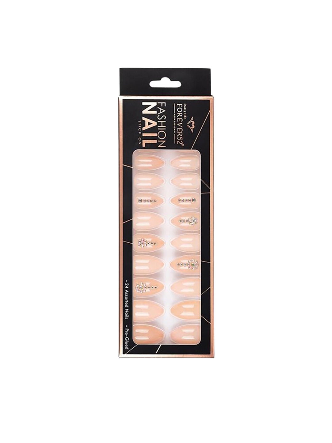 

Daily Life Forever52 24 Nail Tip Fashion Nail Stick On - IFN020, Pink