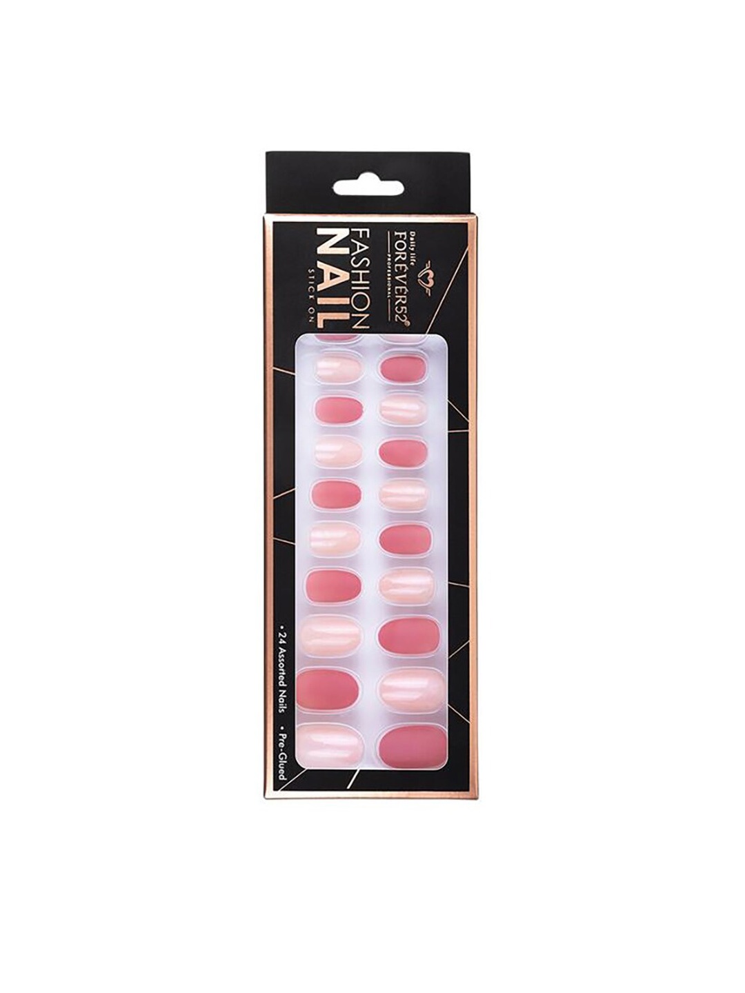 

Daily Life Forever52 24 Nail Tip Fashion Nail Stick On - IFN017, Pink