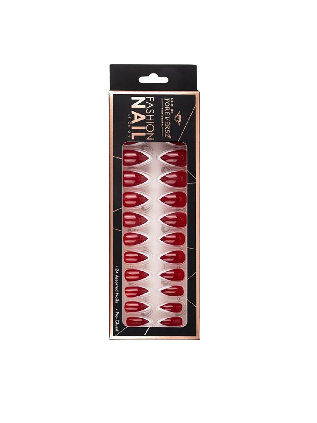 

Daily Life Forever52 24 Nail Tip Fashion Nail Stick On - IFN002, Maroon