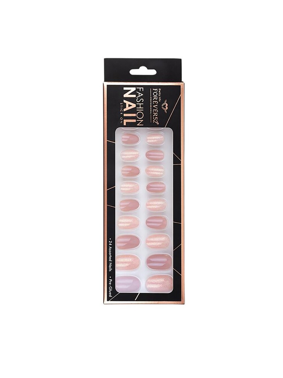 

Daily Life Forever52 24 Nail Tip Fashion Nail Stick On - IFN009, Pink