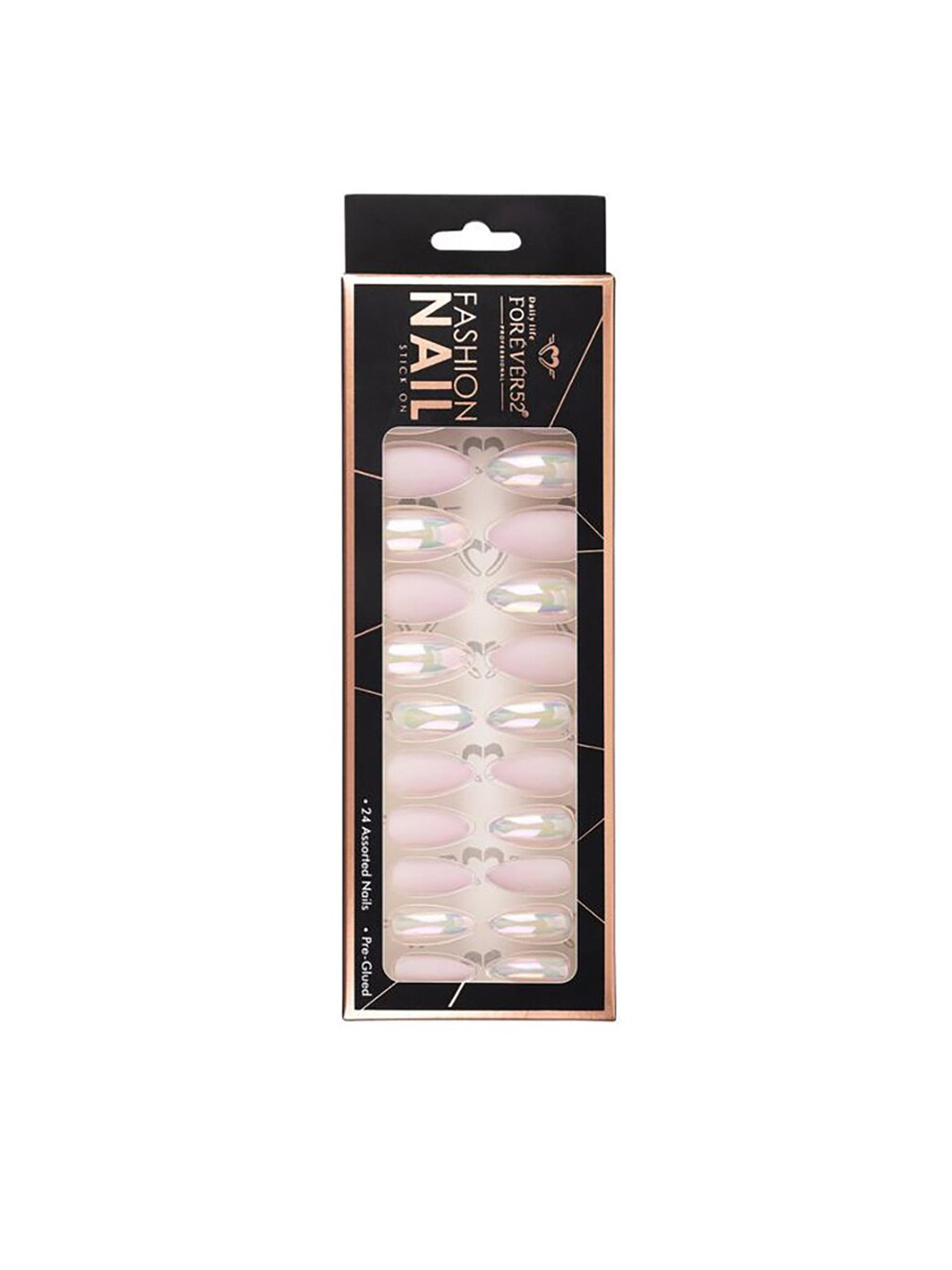 

Daily Life Forever52 Set of 24 Fashion Nail Stick On - IFN005, Pink
