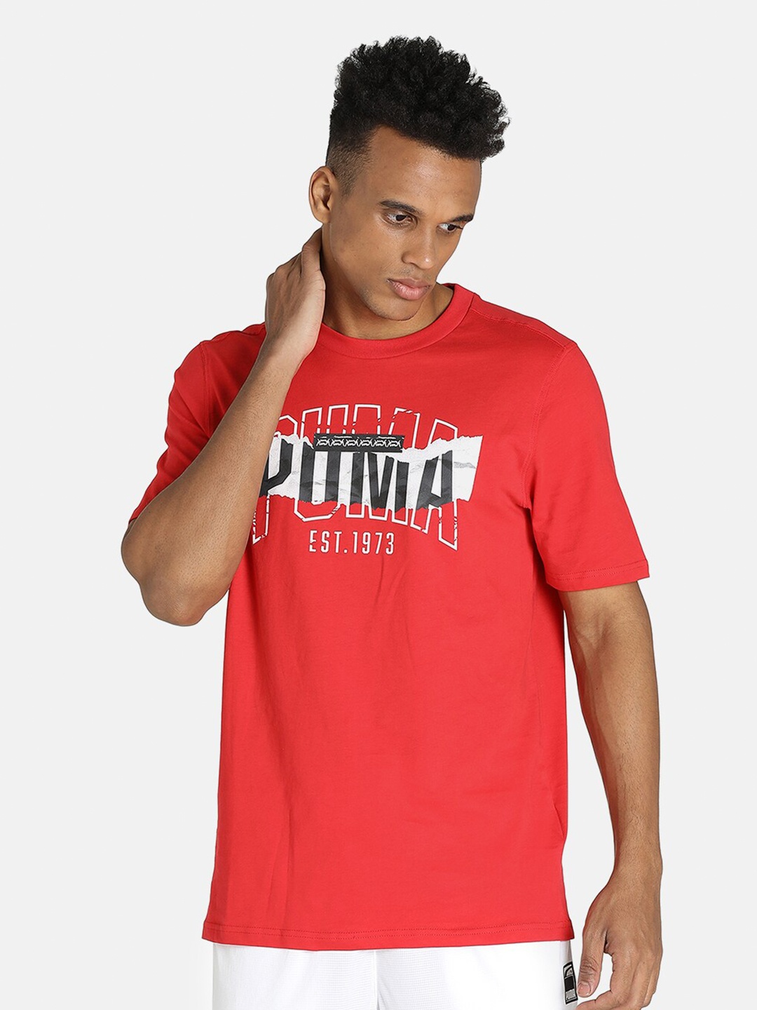 

Puma Typography Printed Regular Fit T-shirt, Red