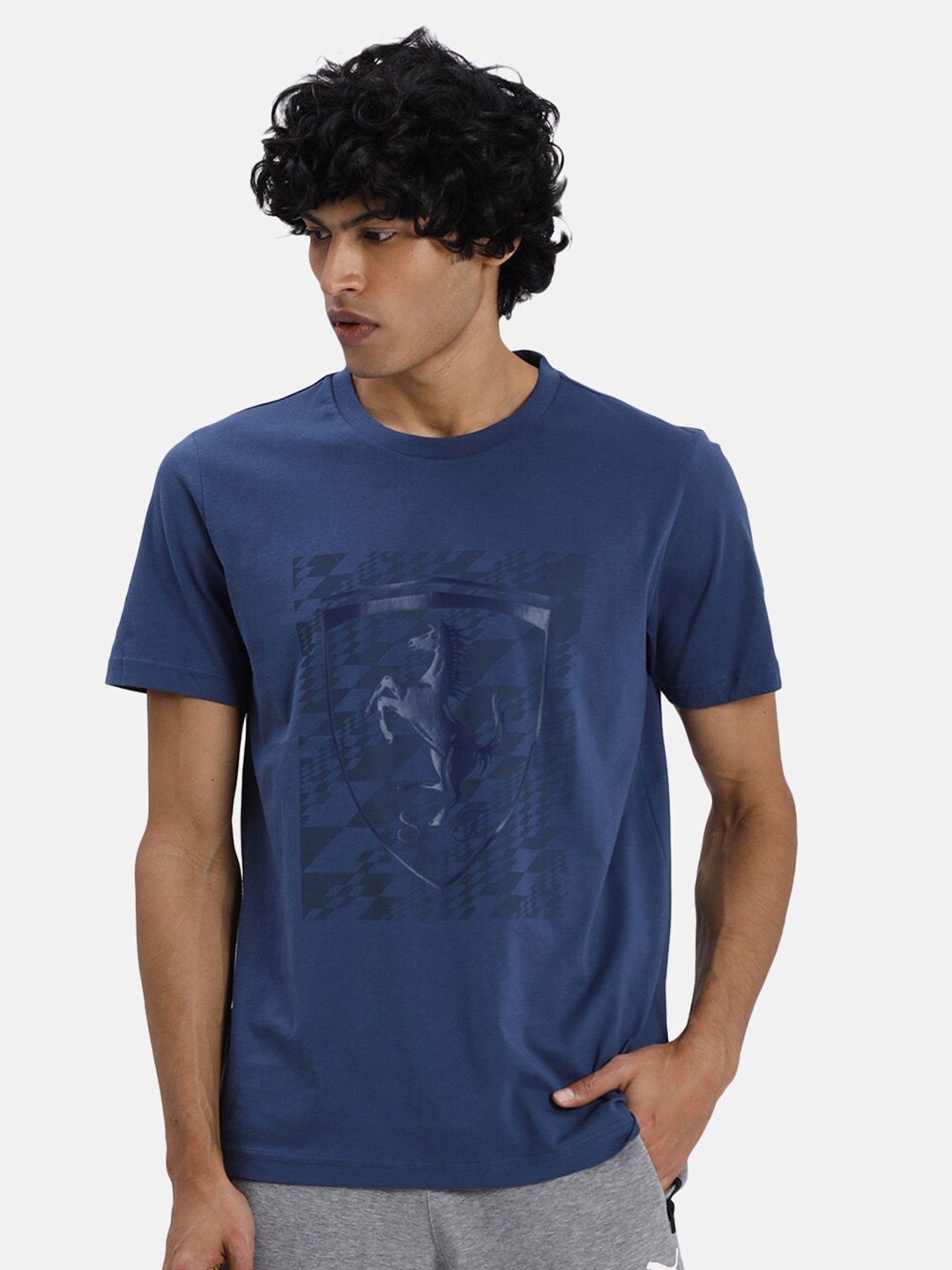 

PUMA Motorsport Men Blue Printed Ferrari Big Shield Motorsport T-shirt