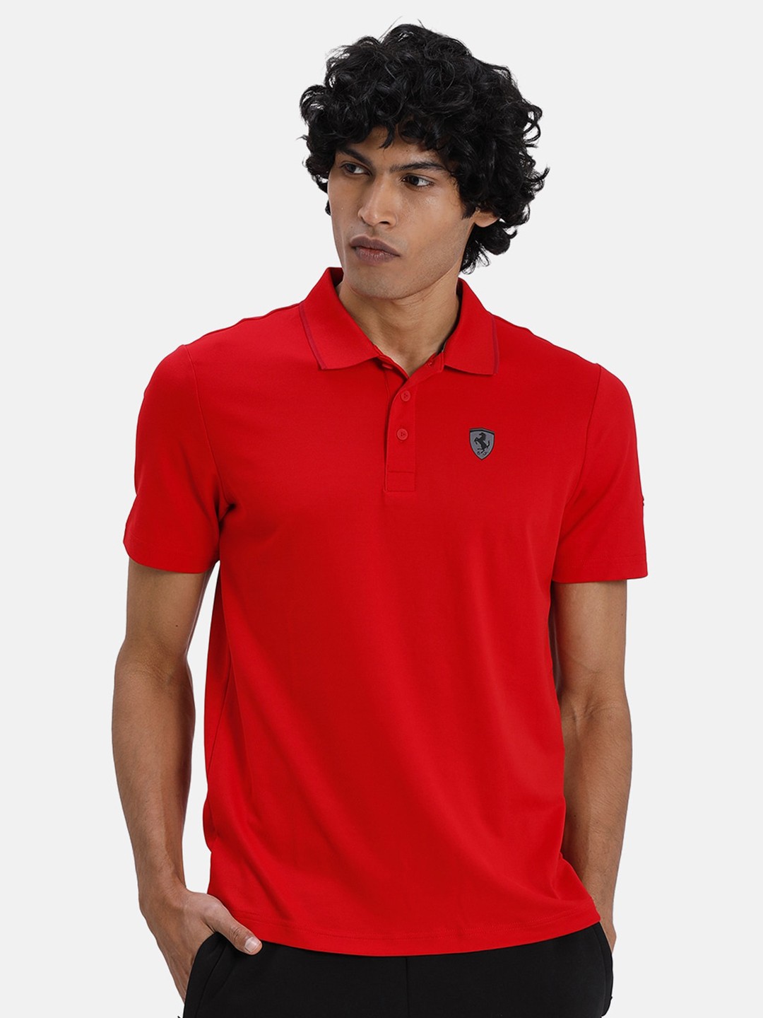 

PUMA Motorsport Men Red Ferrari Polo Collar Motorsports T-shirt