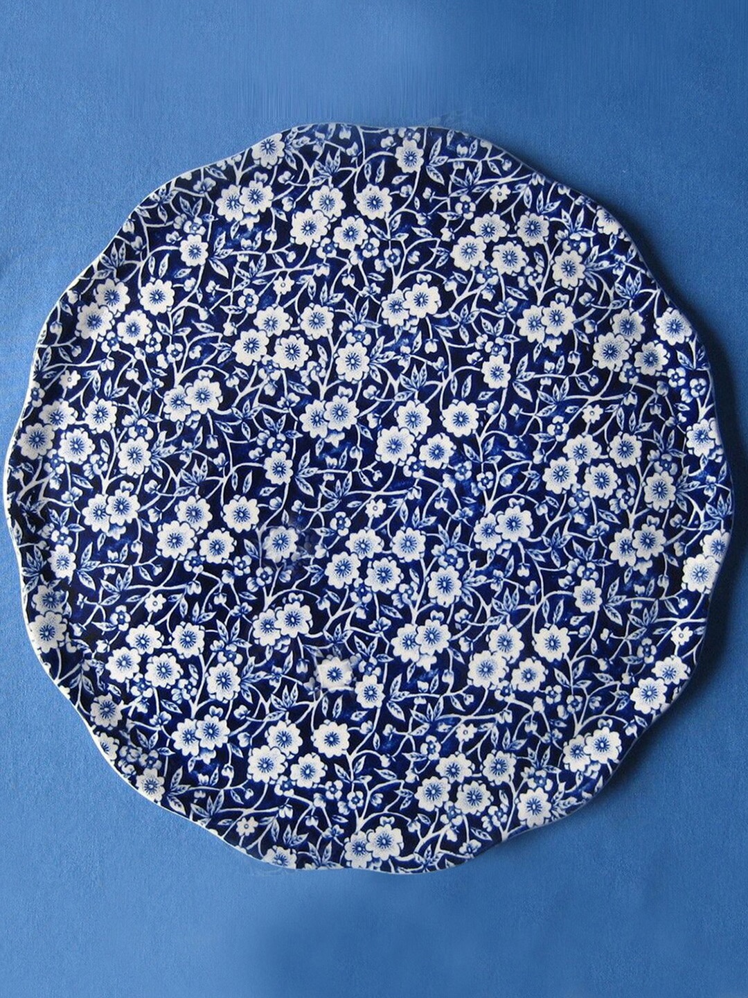 

BURLEIGH Blue & White Printed Earthen Clay Glossy Plates