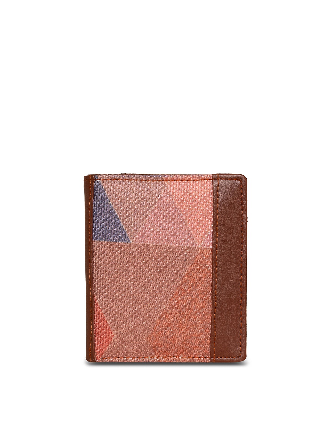 

ZOUK Unisex Brown & Pink Printed Two Fold Sided Sleek Wallet
