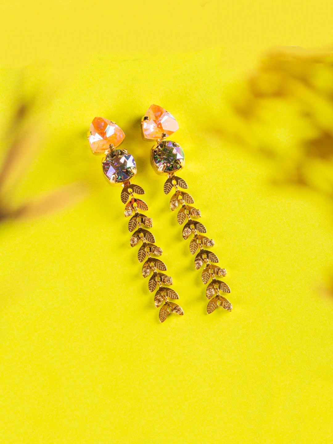 

Ishhaara Pink Spherical Drop Earrings
