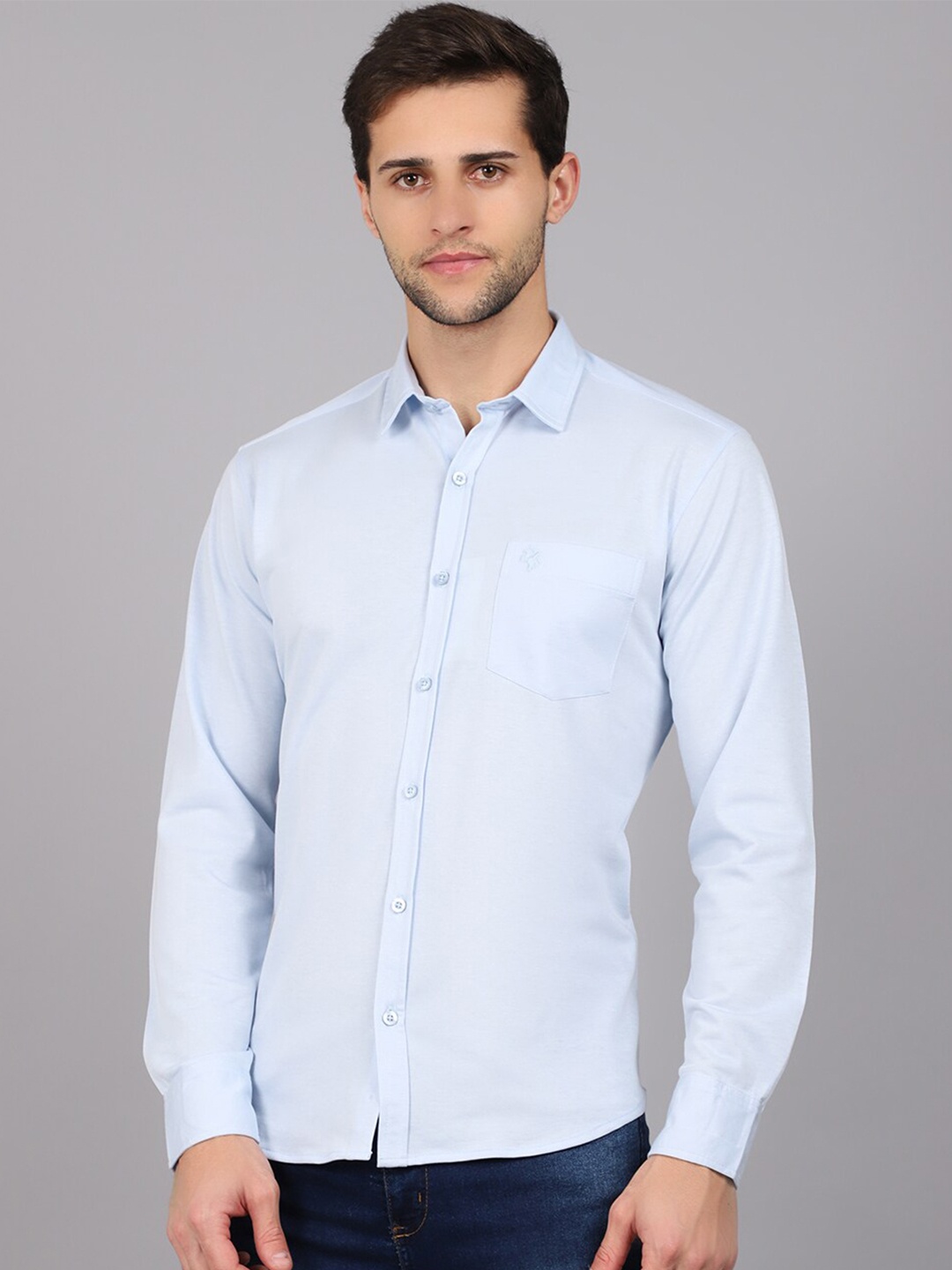 

Cantabil Men Blue Full Sleeve Casual Shirt