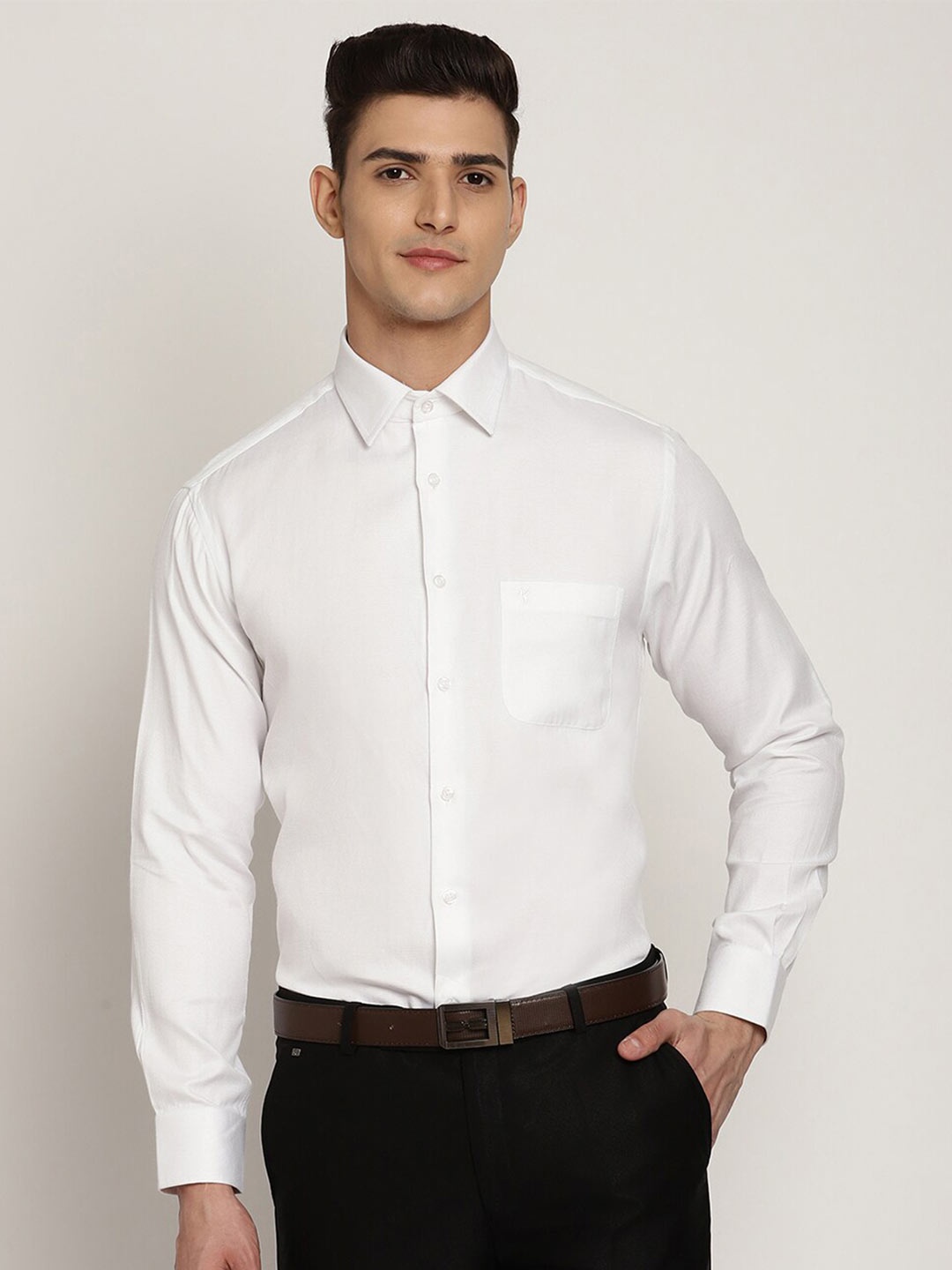 

Cantabil Men White Formal Shirt