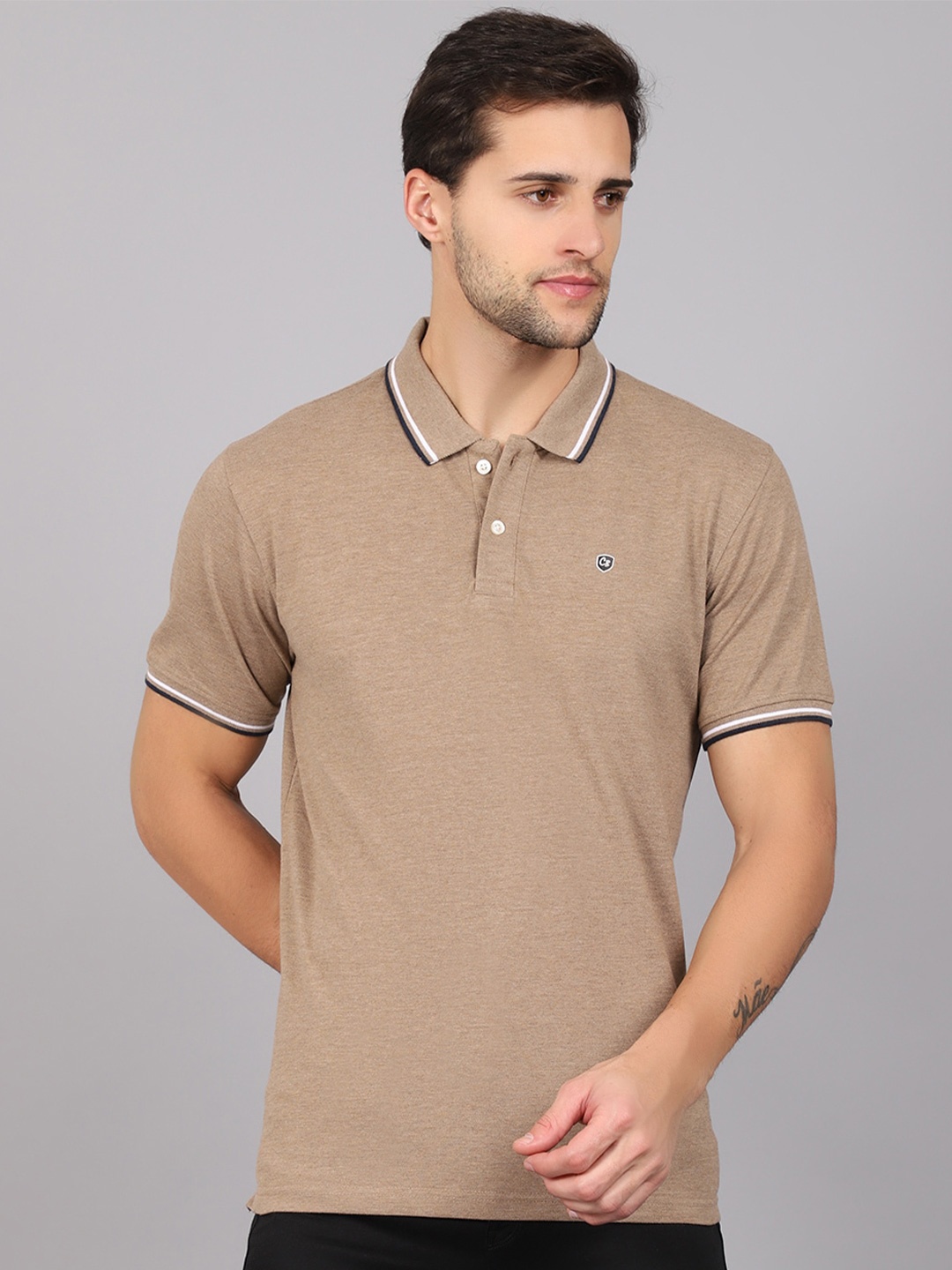 

Cantabil Men Brown Polo Collar T-shirt