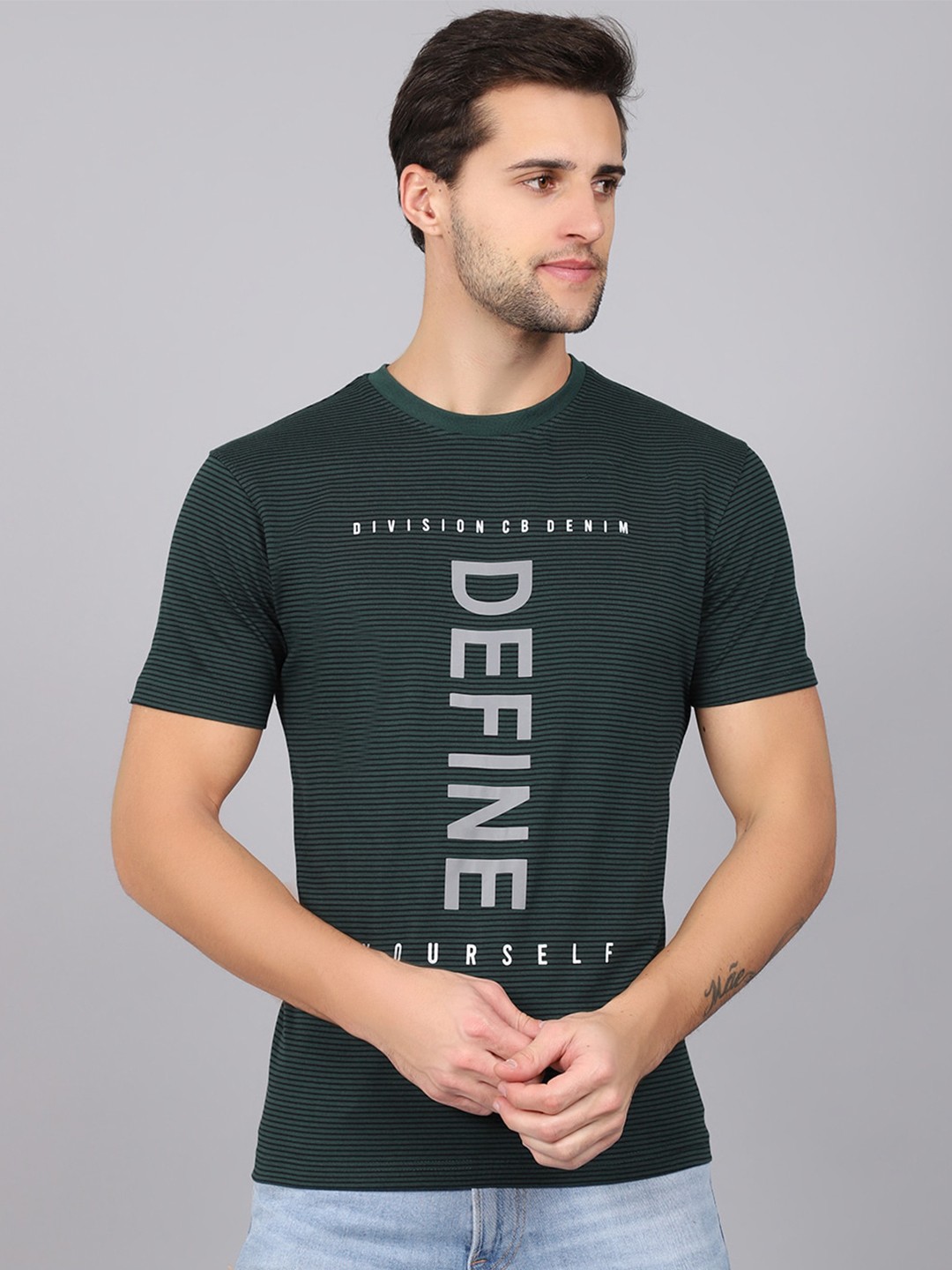 

Cantabil Men Green Typography Printed T-shirt
