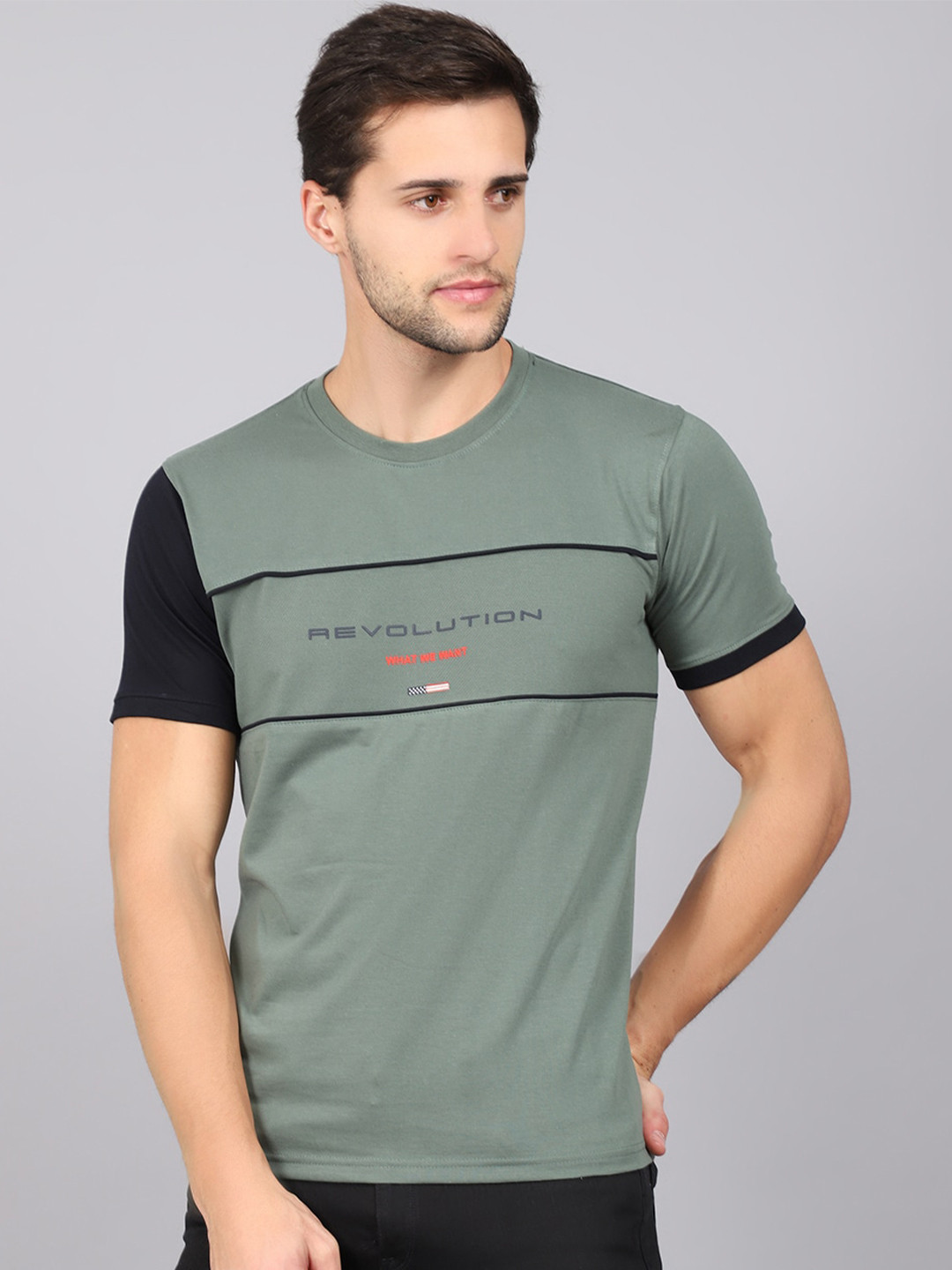 

Cantabil Men Green Typography Printed T-shirt