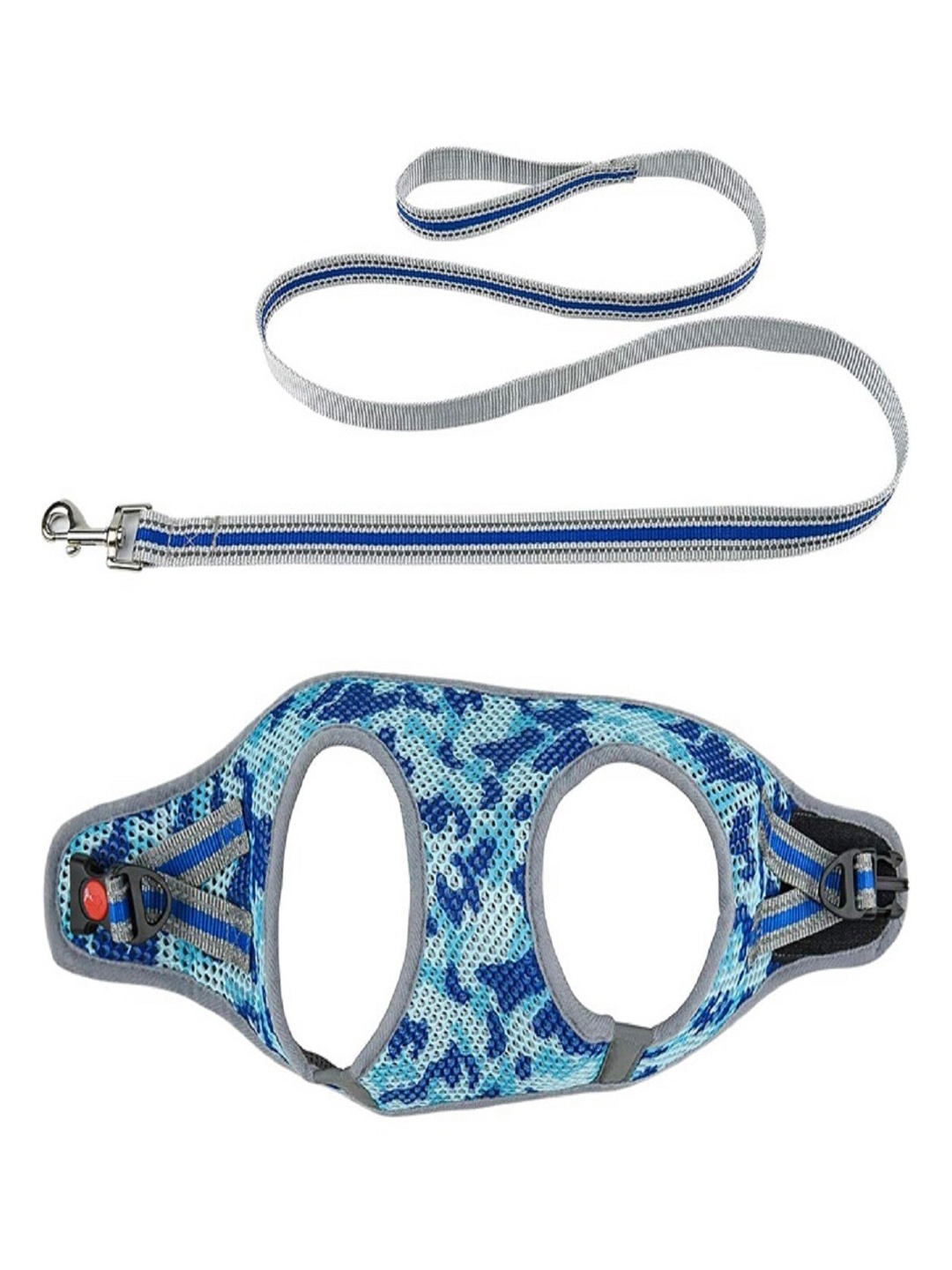 

PAWCHIE Blue Self-Design Vest Harness With Leash