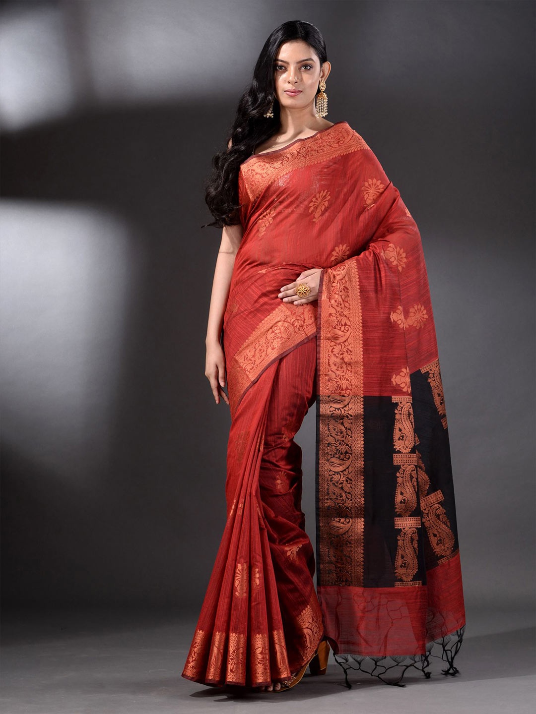 

Arhi Red & Black Woven Design Silk Blend Saree