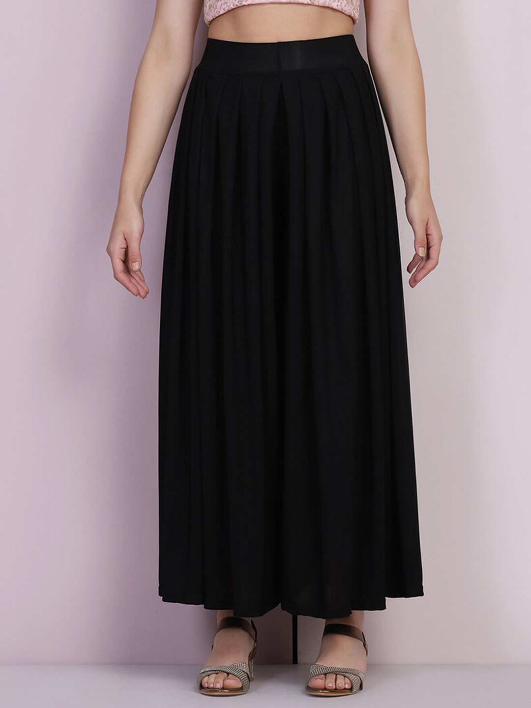 

BUY NEW TREND Black Flared Knitted Palazzos