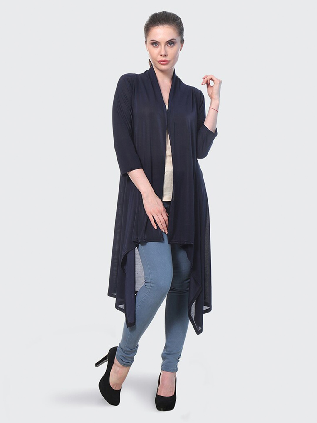 

BUY NEW TREND Navy Blue Open-Front Shrug