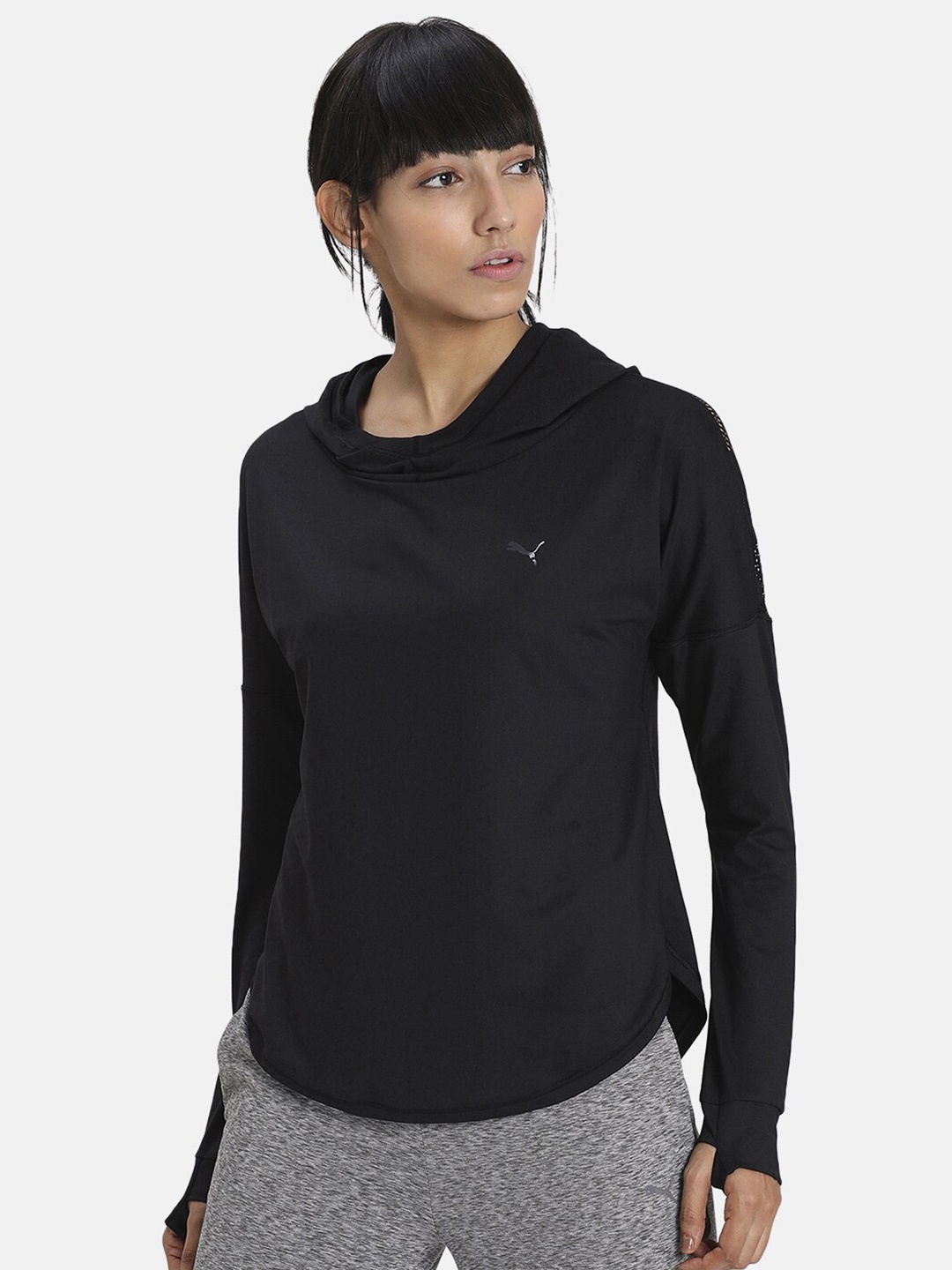 

Puma Women Black Hooded Sweatshirt