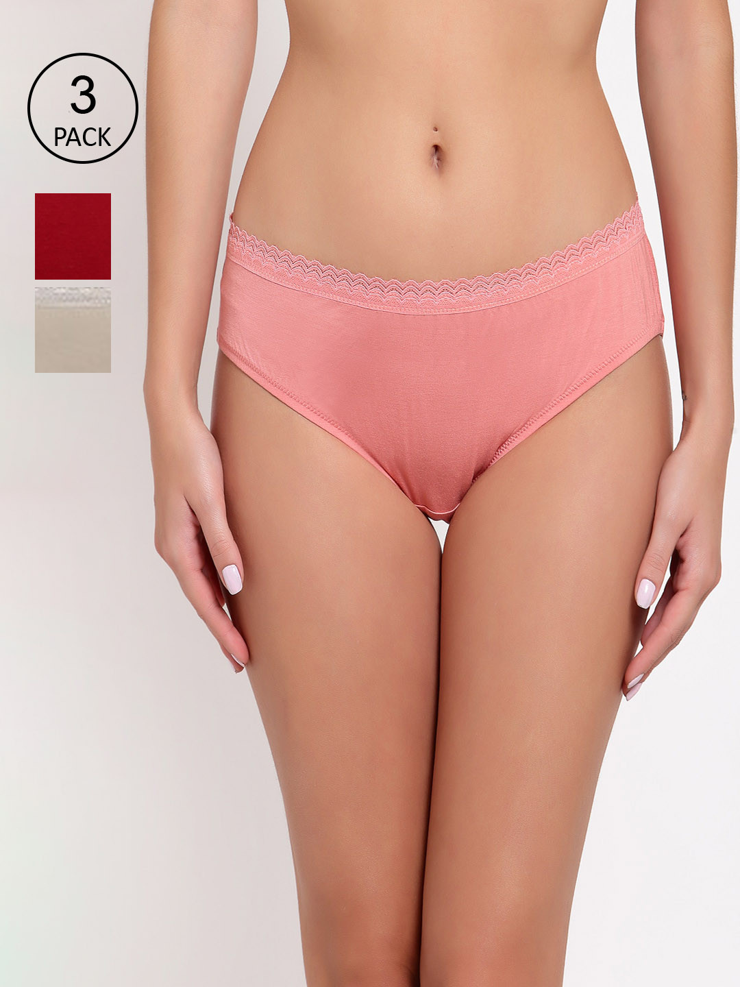 

Prag & Co. Pack Of 3 Cotton Hipster Briefs AP2003MSPGM, Peach