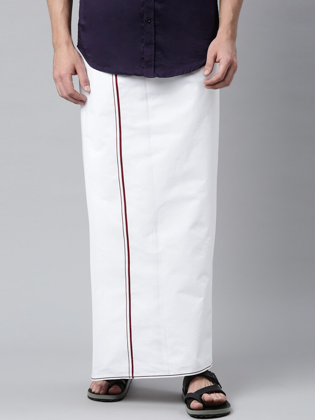 

Jansons Men White Solid Cotton Dhotis