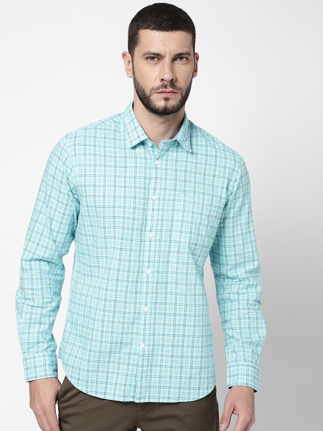 

AD By Arvind Men Blue Grid Tattersall Checks Checked Casual Shirt