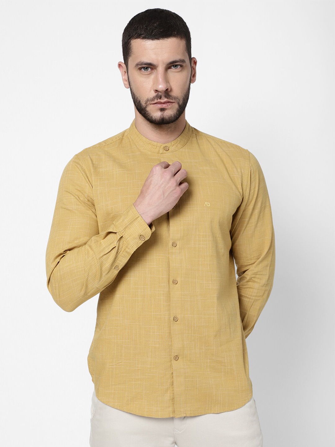 

AD By Arvind Men Mustard Slim Fit Casual Shirt
